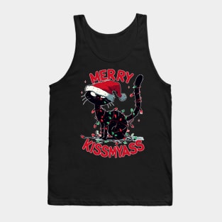 Black Cat christmas merry kissmyass Tank Top